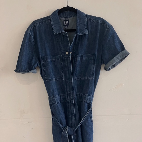 Gap denim short sleeve jumpsuit - Picture 5 of 11